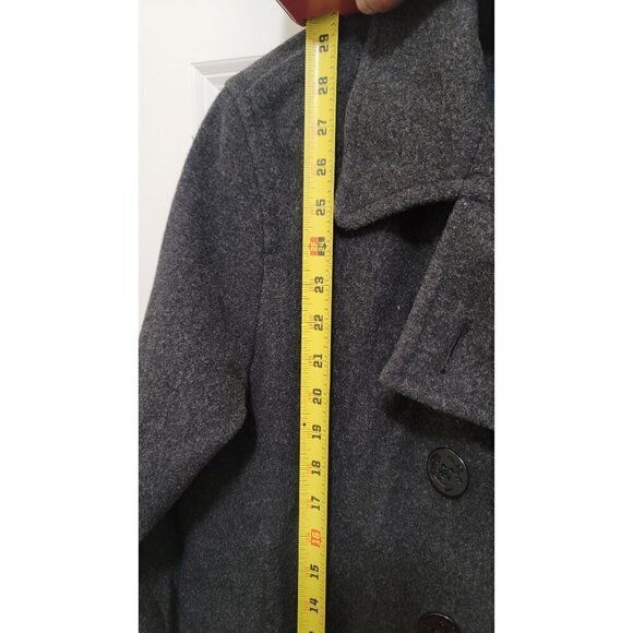Vintage J.PERCY -Style Womens Double-Breasted Peacoat Wool Blend Charcoal Gray S - Picture 6 of 13